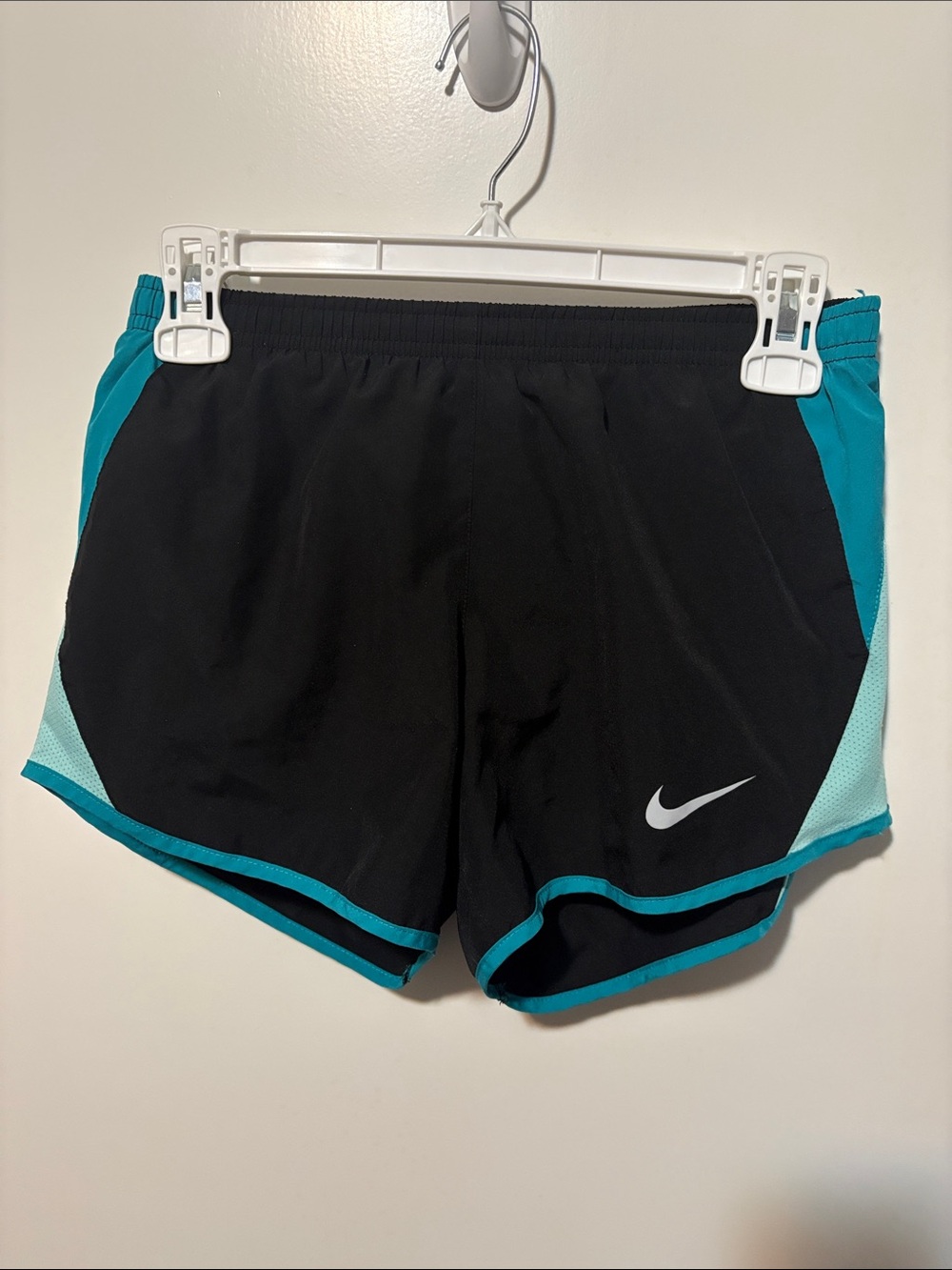Nike Black Athletic Shorts with Teal Trim